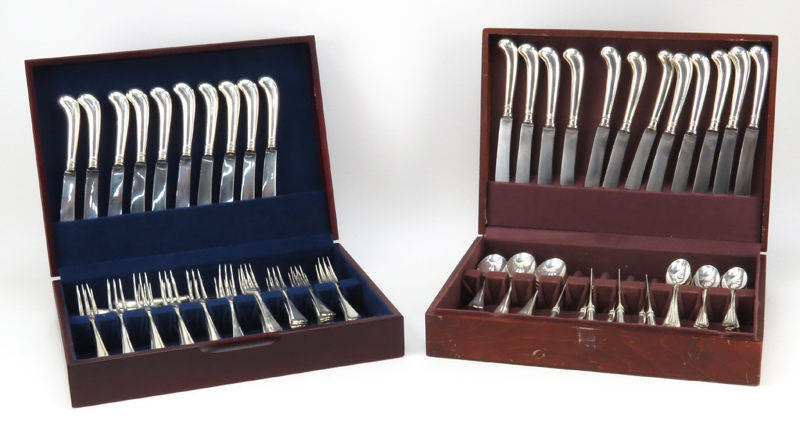 One Hundred Twenty (120) Piece Set English Silver Flatware