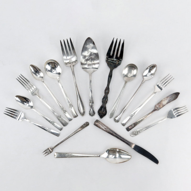 Eighty Eight (88) Piece Assembled Silver Plate Flatware