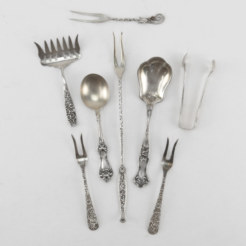 Lot of Eight (8) Sterling Silver Serving Pieces