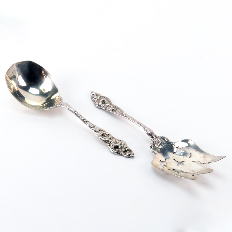 Art Nouveau Sterling Silver Salad Set