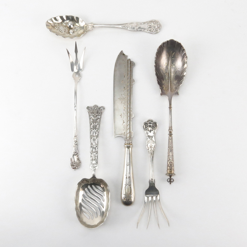 Grouping of Six (6) Sterling and 800 Silver Silverware