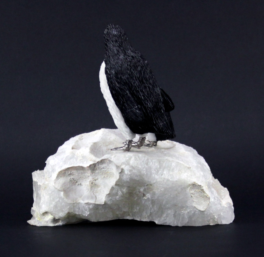 Attributed to Peter Mueller, Rock Crystal Specimen and Penguin Grouping