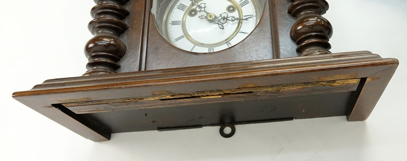 Early 20th Century Vienna Carved Wood Regulator Clock