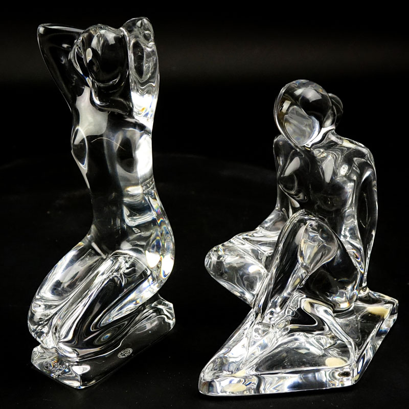 Two (2) Baccarat Crystal Robert Rigot Figurines