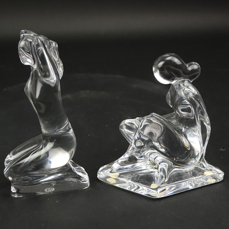 Two (2) Baccarat Crystal Robert Rigot Figurines