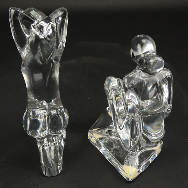 Two (2) Baccarat Crystal Robert Rigot Figurines