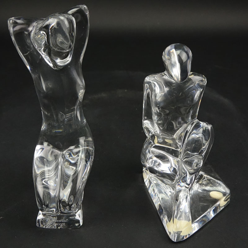 Two (2) Baccarat Crystal Robert Rigot Figurines