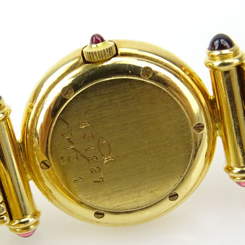 Lady's Chopard 18 Karat Yellow Gold Bracelet Watch with Quartz Movement and accented with Approx