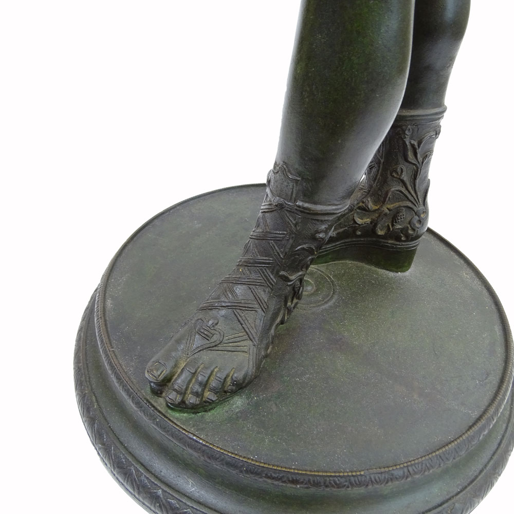 Vincenzo Gemito, Italian, (1852-1929) Bronze Sculpture, Standing Narcissus on stepped circular base