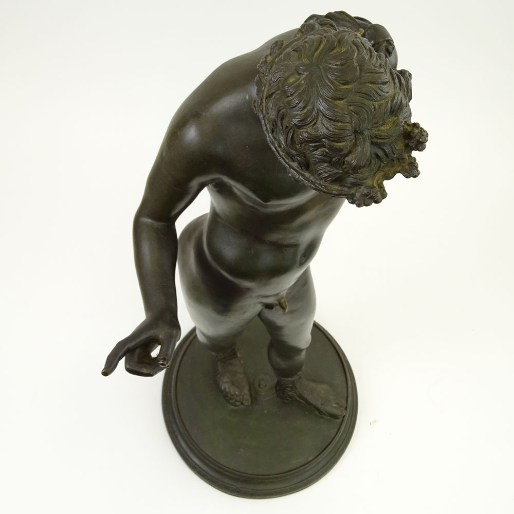 Vincenzo Gemito, Italian, (1852-1929) Bronze Sculpture, Standing Narcissus on stepped circular base