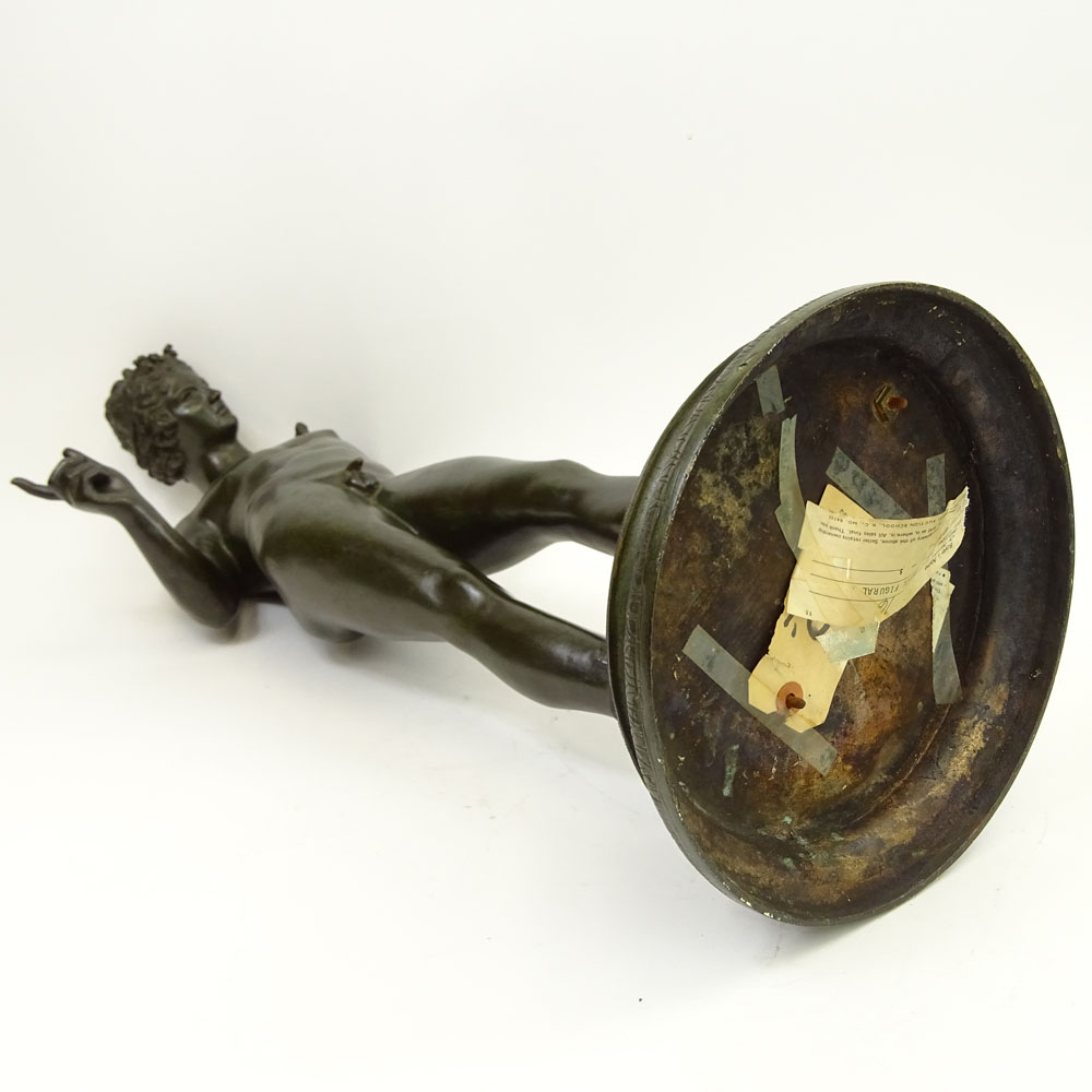 Vincenzo Gemito, Italian, (1852-1929) Bronze Sculpture, Standing Narcissus on stepped circular base