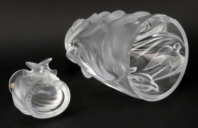 Two (2) Lalique France Crystal Vases