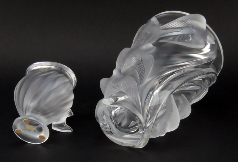 Two (2) Lalique France Crystal Vases