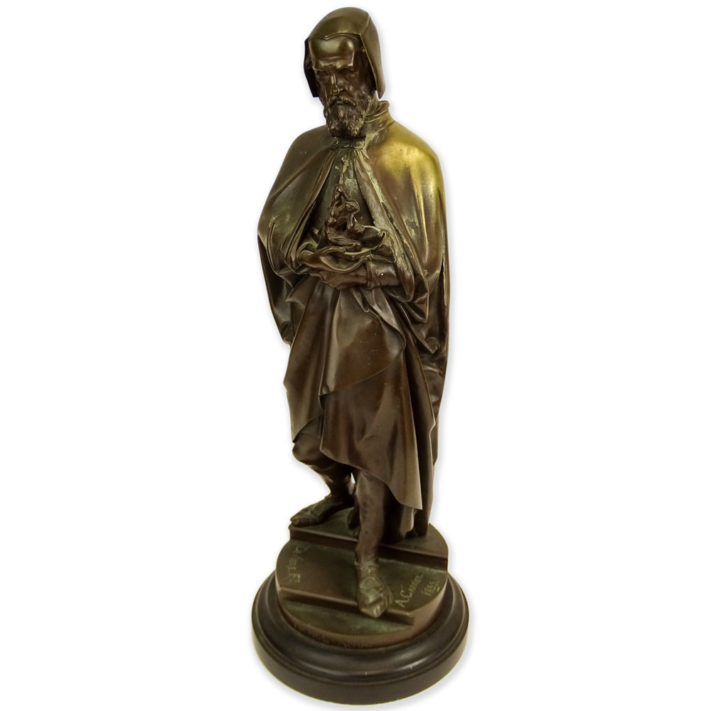 Auguste Carrier, French (1800-1875) Bronze sculpture "Michel-Ange"