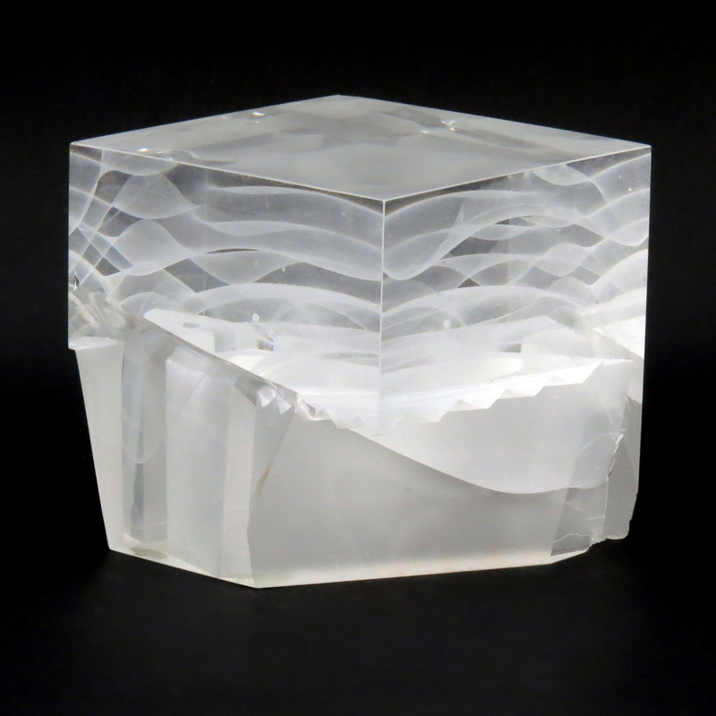 Steven Weinberg, American (b. 1954) Glass Cube Sculpture 