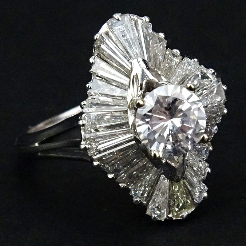 4.50 Carat Diamond and Platinum Ballerina Ring.