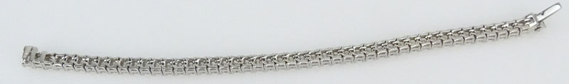 15.0 Carat Emerald Cut Diamond and 18 Karat White Gold Bracelet.