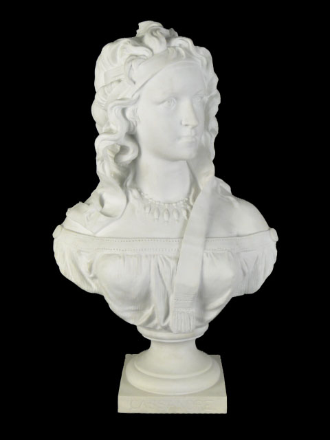 19/20th Century Bisque Porcelain Bust Sculpture "Cassandre" Signed Incised Ph