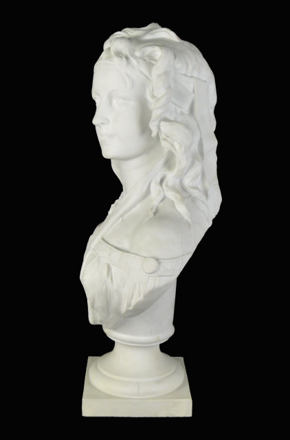 19/20th Century Bisque Porcelain Bust Sculpture "Cassandre" Signed Incised Ph