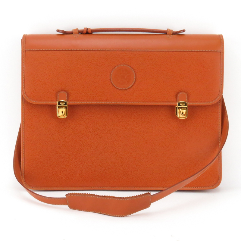 Gucci Orange Leather Shoulder Bag with Original Dust Bag