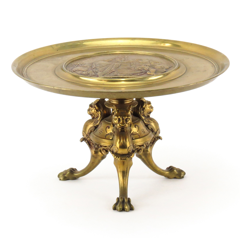 Emile Louis Picault, French  (1833-1915) "Olympias XCI Graeci Syracusis Captivi" Bronze Tazza