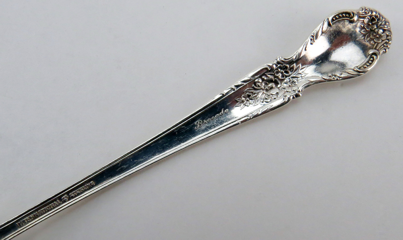 Fifty Seven (57) Pc Circa 1950 International Silver "Brocade" Sterling Silver Flatware