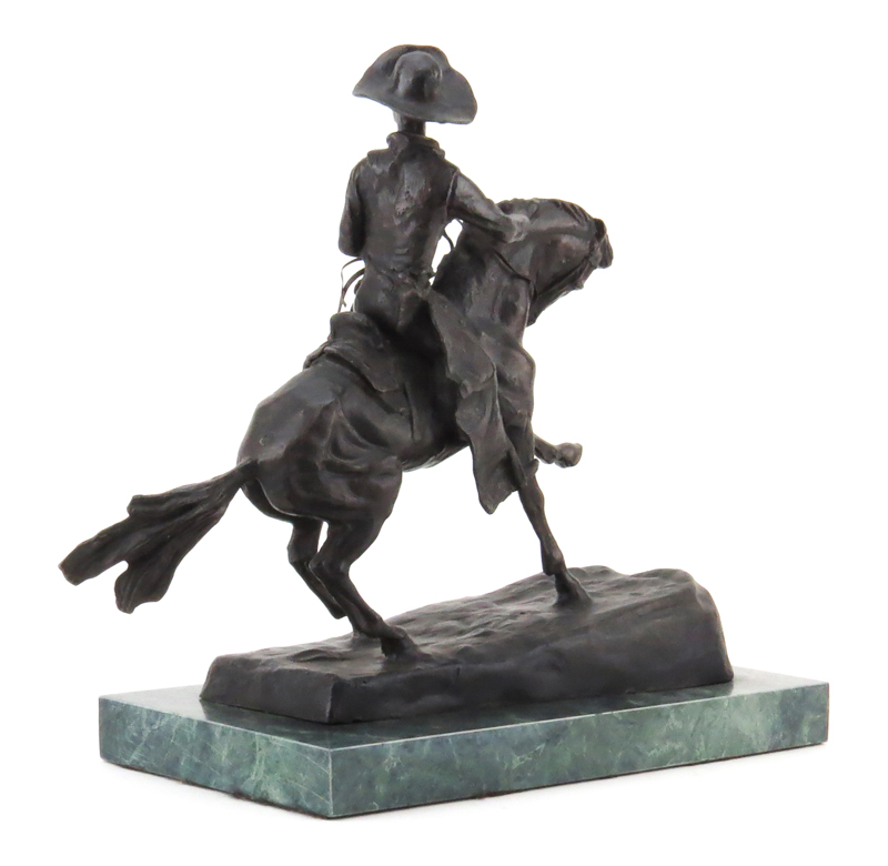 After: Frederic Remington, American (1861-1909) "Cowboy" Bronze Sculpture on Marble Base