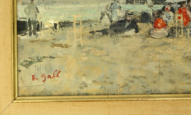 François Gall, French (1912-1987) Oil on canvas "At The Seaside"