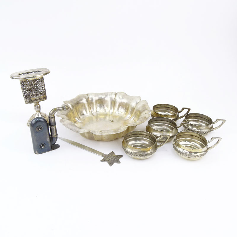 Grouping of Nine (9) Mostly 800 and Sterling Silver Tableware