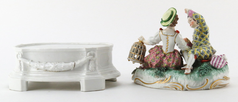 Antique Dresden Porcelain Group on a Later Base