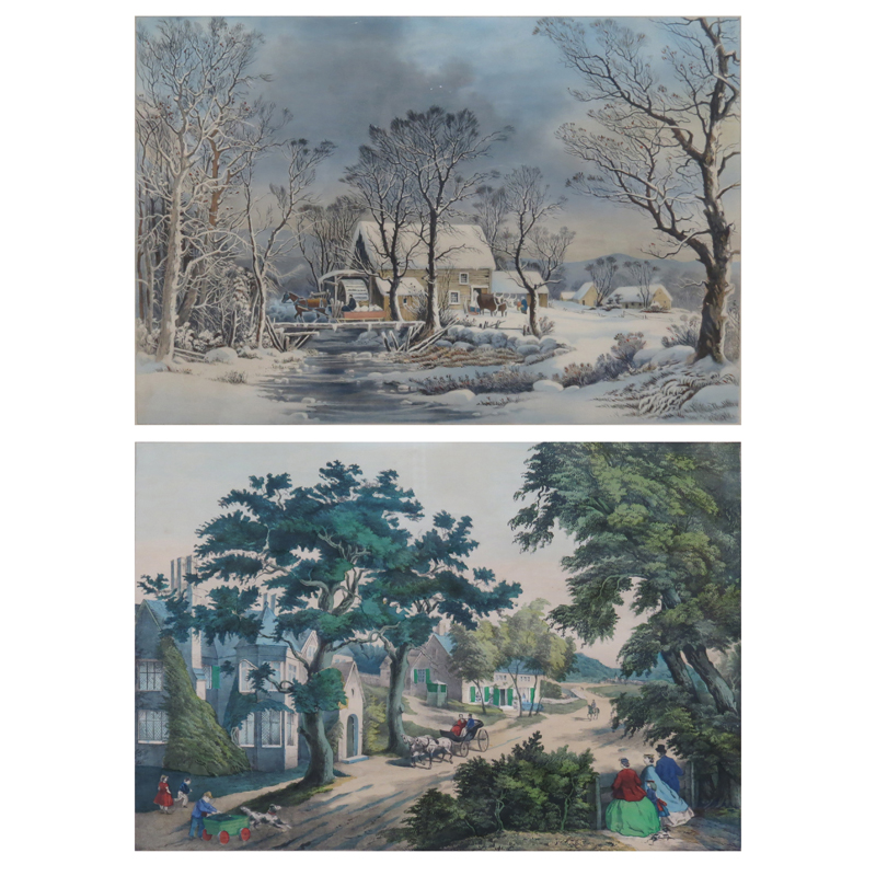 Two 19th C Hand-colored Lithographs