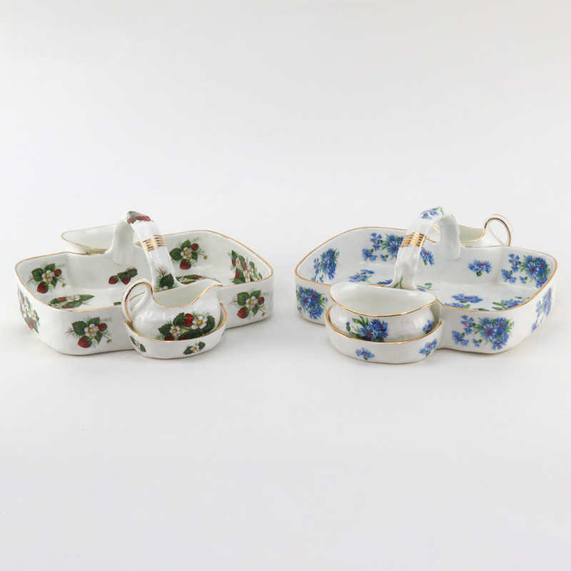 Two (2) Hammersley Fine Bone China Strawberry Sets