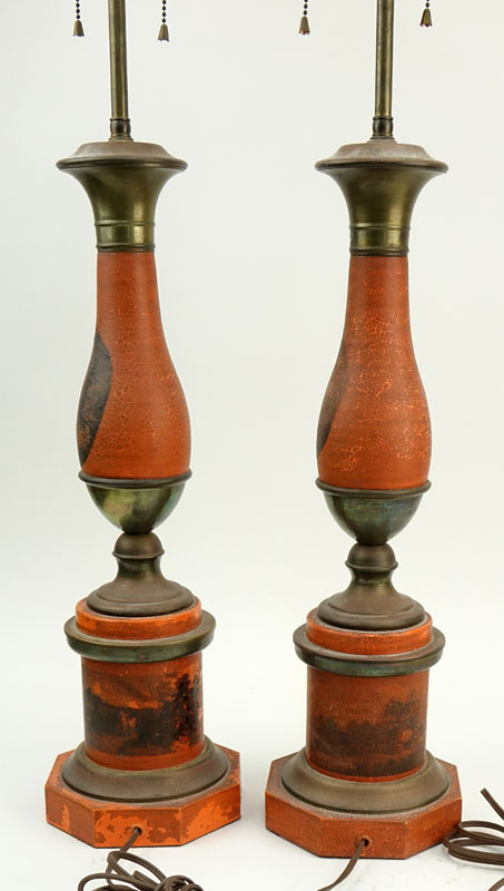 Pair of Vintage Tole Lamps