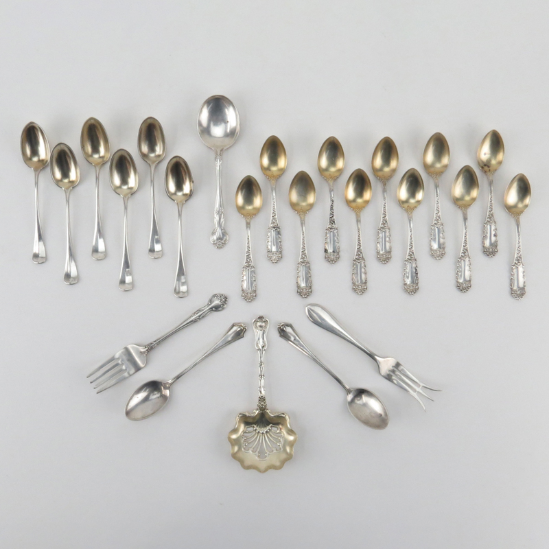Grouping of Twenty Three (23) Sterling Silver Tablewares
