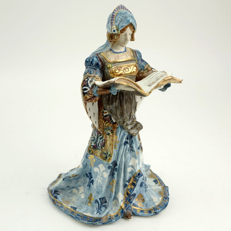 Antique Aloys, French (19th Century) Art Nouveau Glazed Porcelain Figurine