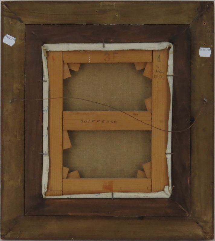 François Gall, French (1912-1987) Oil on canvas "Coiffeuse"