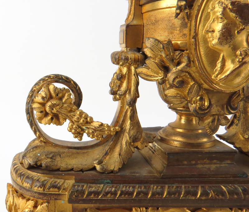 Pair of 19th Century French Louis XVI Style Gilt Bronze Chenets