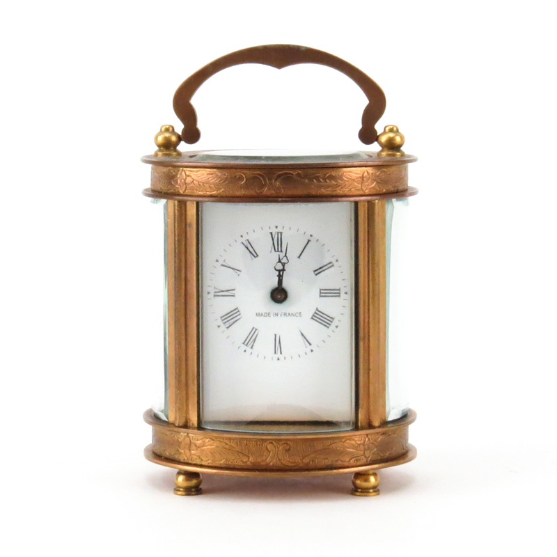 19th Century French Miniature Oval Carriage Clock