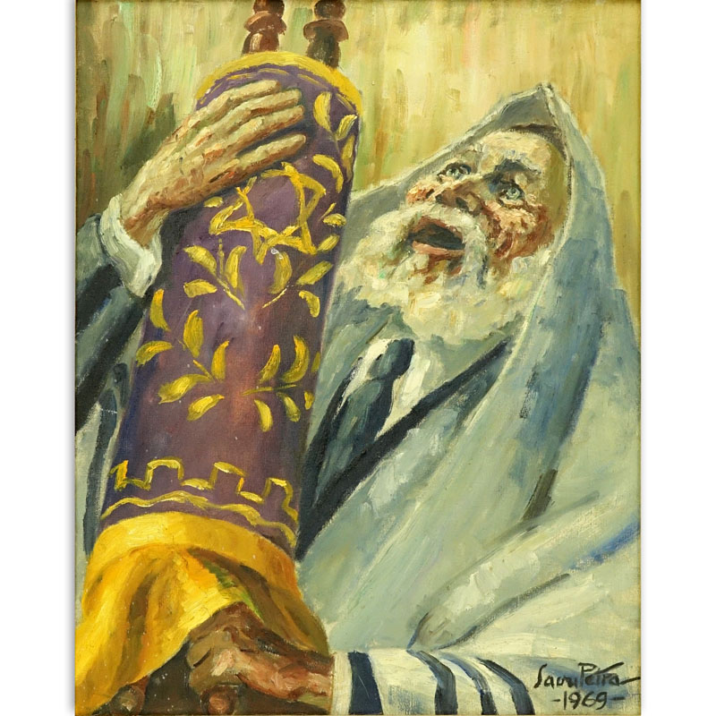 Savu Petra Dan, Romanian (1903-1986) Oil on canvas "Rabbi"