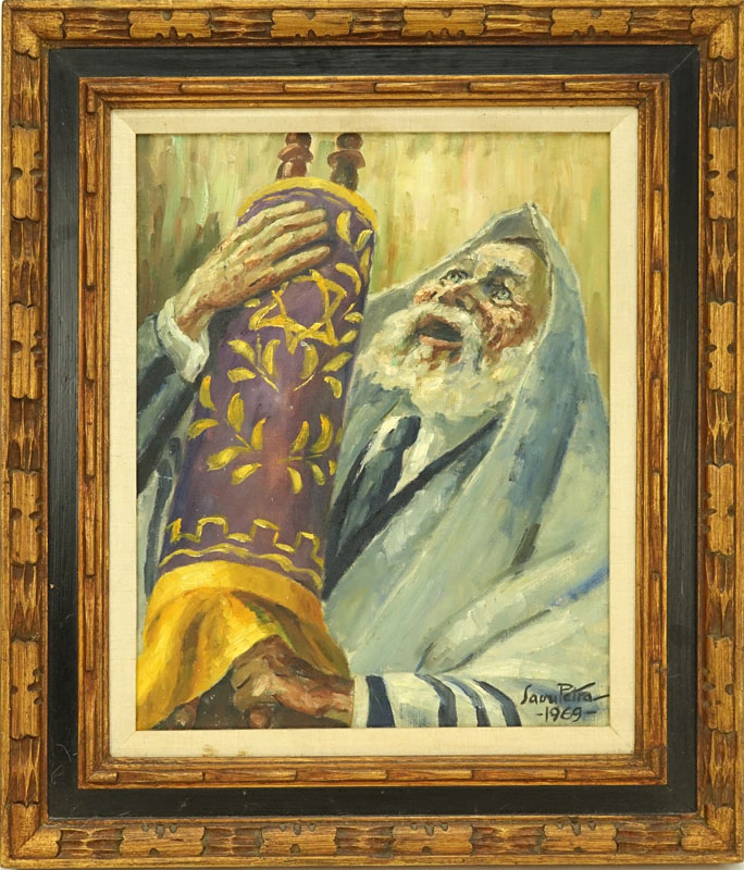 Savu Petra Dan, Romanian (1903-1986) Oil on canvas "Rabbi"