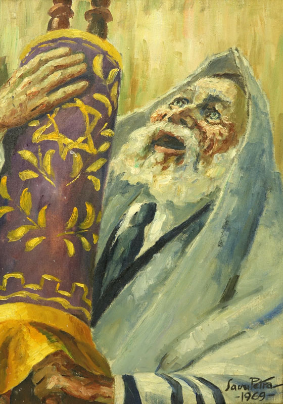 Savu Petra Dan, Romanian (1903-1986) Oil on canvas "Rabbi"