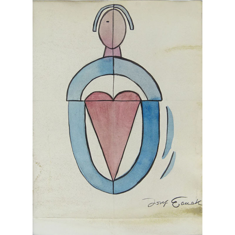 Attributed to: Josef Capek, Czechoslovakian (1887-1945) Watercolor on paper "Untitled Sketch"