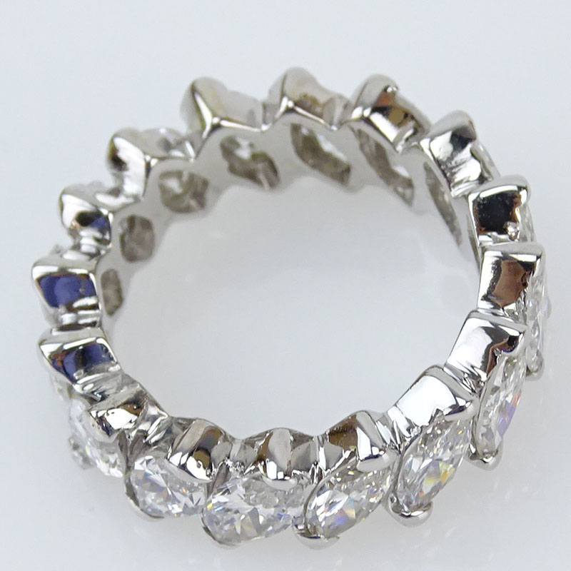 5.0 Carat Marquise Cut Diamond and 14 Karat White Gold Eternity Band.