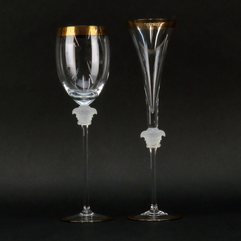 Grouping of Seven (7) Rosenthal Versace Studio Linie Crystal Stemware