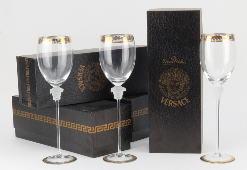 Grouping of Seven (7) Rosenthal Versace Studio Linie Crystal Stemware