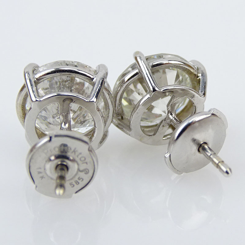 4.50 Carat Round Brilliant Cut Diamond Ear Studs. 