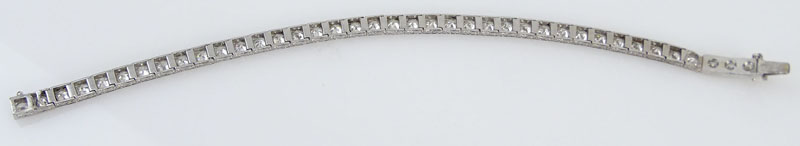 10.0 Carat Old European Cut Diamond and Platinum Bracelet. 