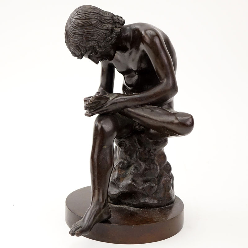 Vintage Bronze Sculpture "Boy With Thorn"