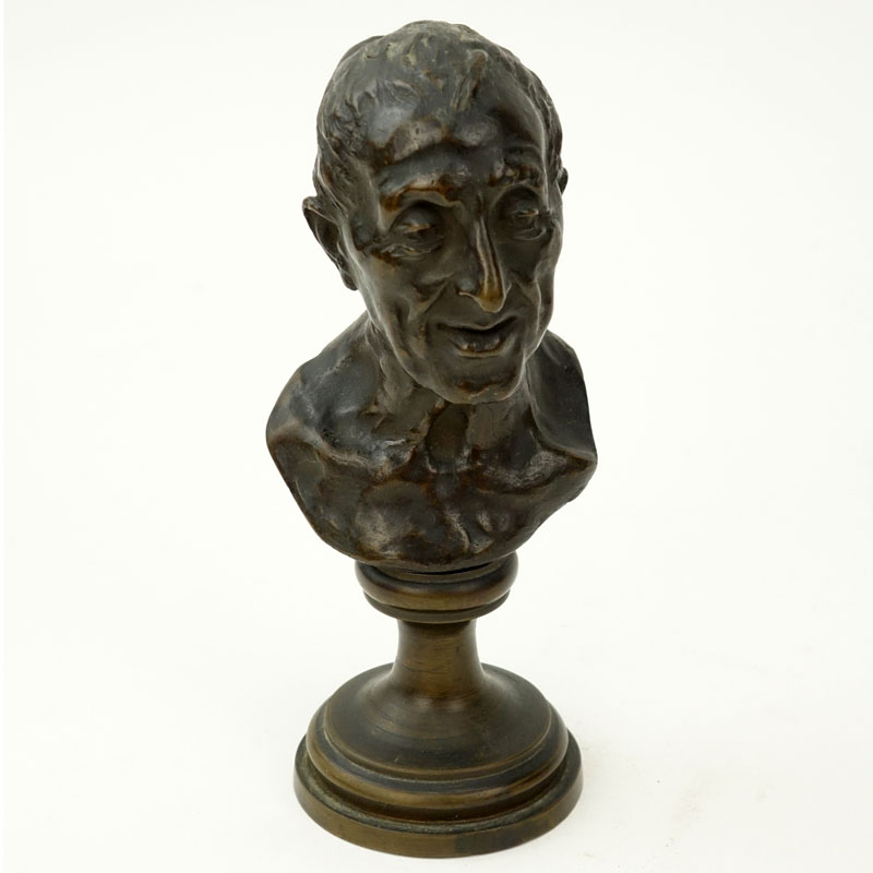 Antique Well Done Bronze Bust "Voltaire"