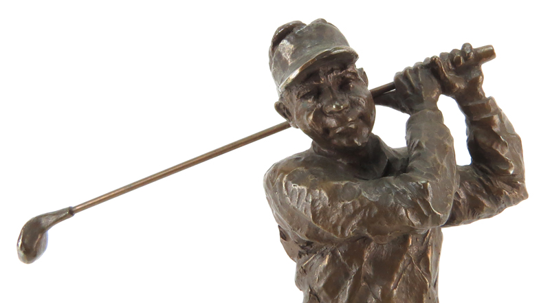 Mark Hopkins, American (20/21st century) Limited Edition "Golfer" Bronze Sculpture